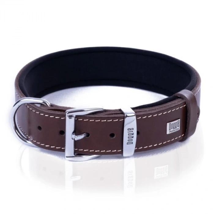 Doggie Comfort Deri Kemik Süslü Köpek Boyun Tasması Small Kahverengi 4x47-55 Cm