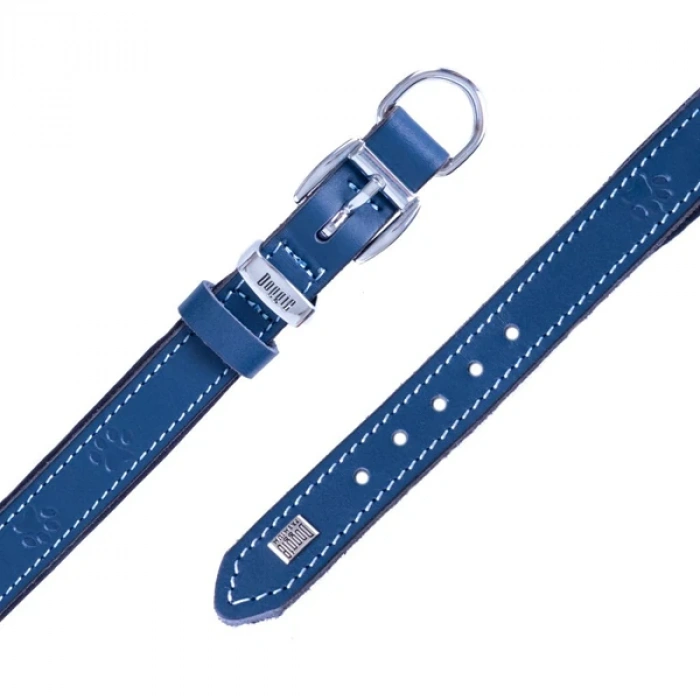Doggie Comfort Deri Kemik Süslü Köpek Boyun Tasması Small Mavi 2x30-35 Cm