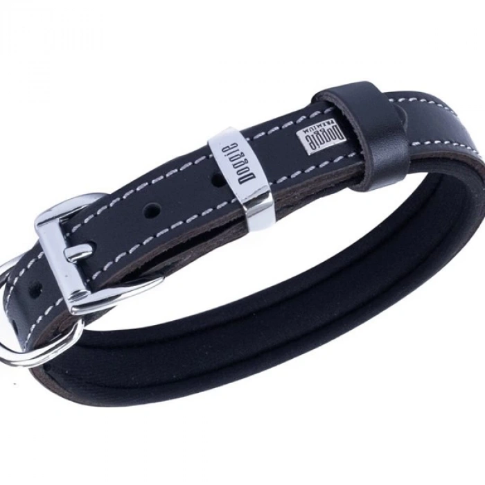 Doggie Comfort Deri Kemik Süslü Köpek Boyun Tasması Small Siyah 2x30-35 Cm