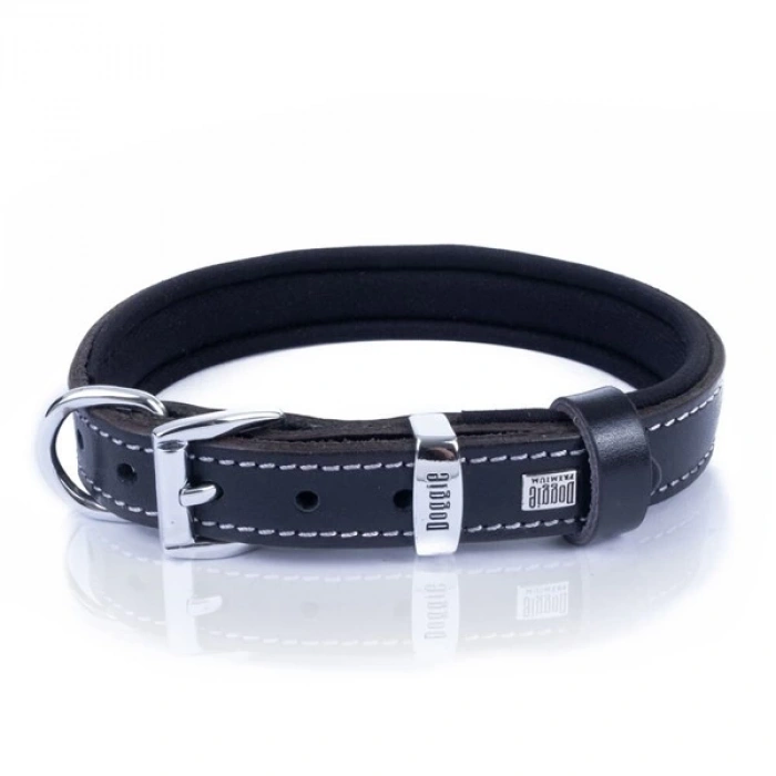 Doggie Comfort Deri Kemik Süslü Köpek Boyun Tasması Small Siyah 2x30-35 Cm