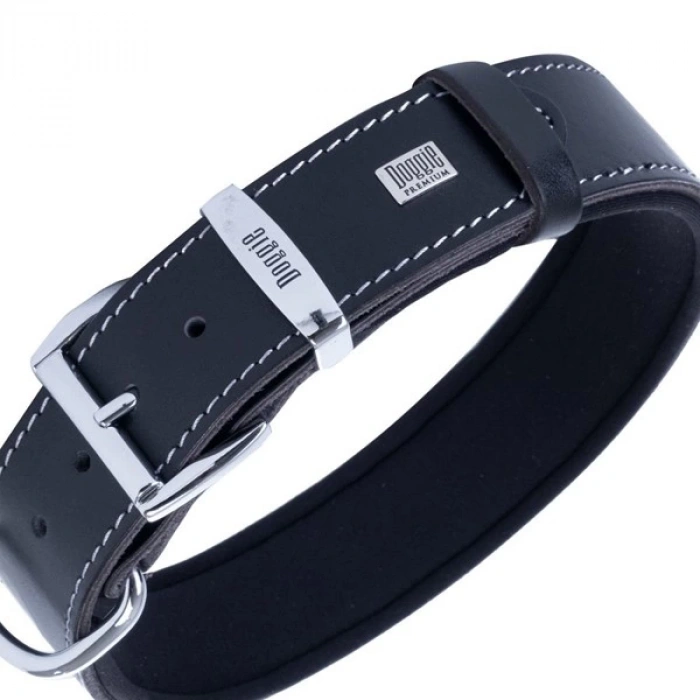 Doggie Comfort Deri Kemik Süslü Köpek Boyun Tasması Small Siyah 4x47-55 Cm