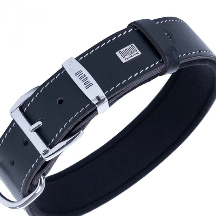 Doggie Comfort Deri Nazar Boncuklu Köpek Boyun Tasması Medium Siyah 4x52-60 Cm