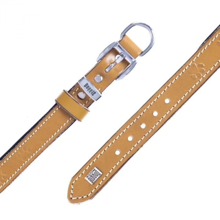 Doggie Comfort Deri Pati Desenli Köpek Boyun Tasması Medium Camel 2x35-40 Cm