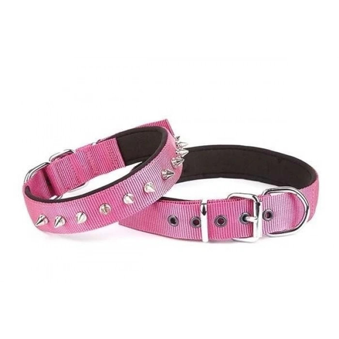 Doggie Comfort Dokuma Çivili Köpek Boyun Tasması Large Mor 3x47-55 Cm