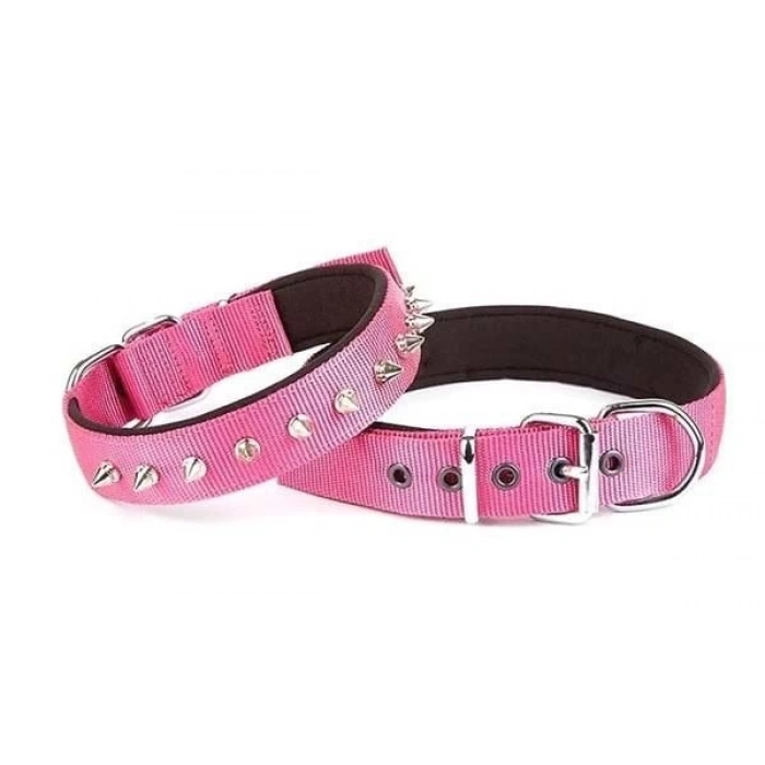 Doggie Comfort Dokuma Çivili Köpek Boyun Tasması Medium Mor 2.5x37-45 Cm