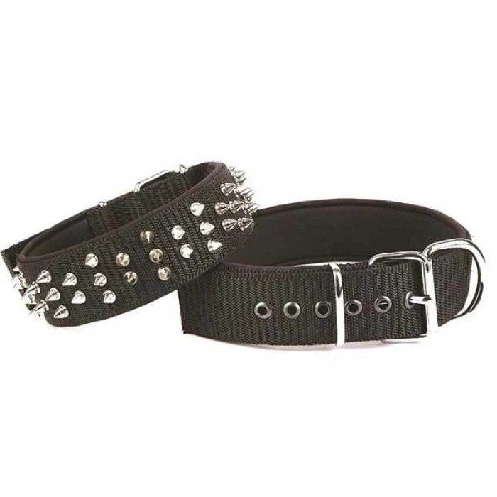 Doggie Comfort Dokuma Çivili Köpek Boyun Tasması Small Siyah 5x50-60 Cm