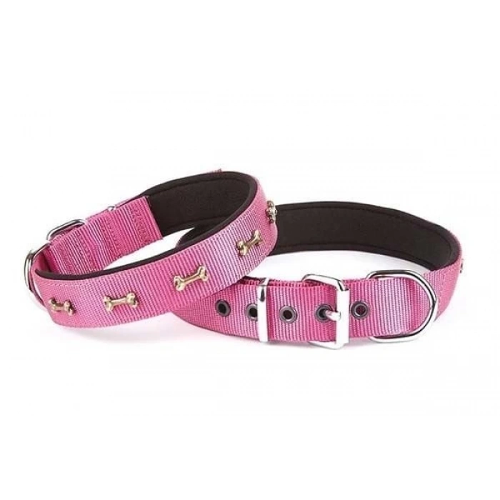 Doggie Comfort Dokuma Kemikli Köpek Boyun Tasması Medium Mor 2.5x37-45 Cm