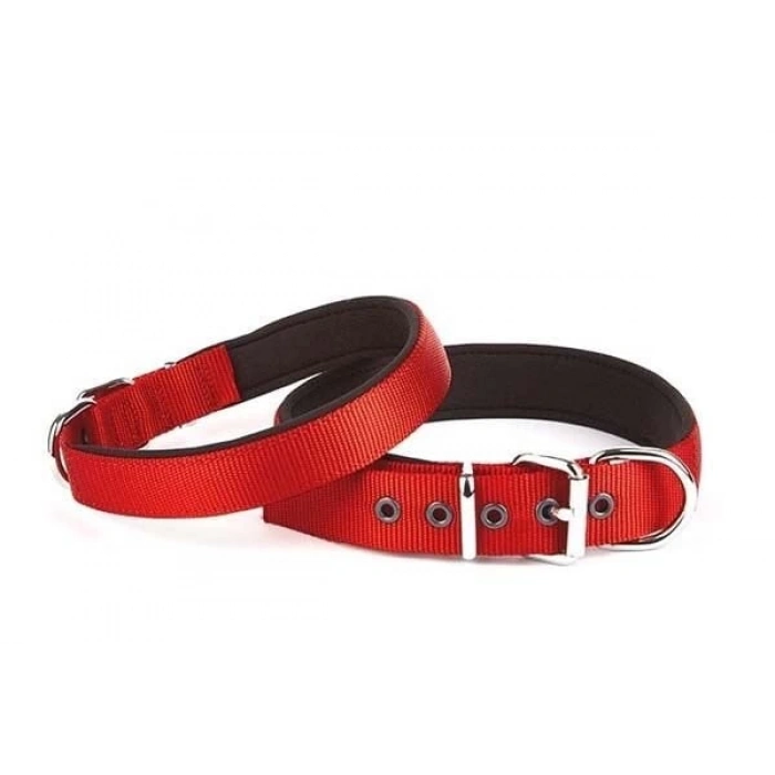 Doggie Comfort Dokuma Köpek Boyun Tasması Large Kırmızı 3x47-55 Cm