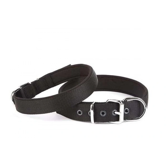 Doggie Comfort Dokuma Köpek Boyun Tasması Large Siyah 3x47-55 Cm