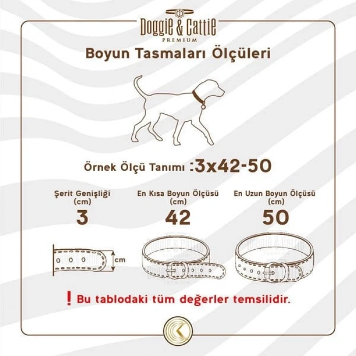 Doggie Comfort Dokuma Köpek Boyun Tasması Medium Haki 1.5x25-30 Cm