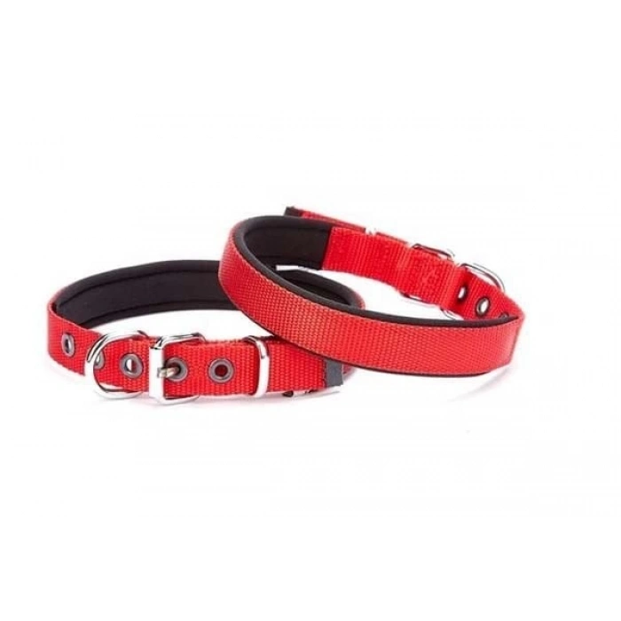Doggie Comfort Dokuma Köpek Boyun Tasması Medium Kırmızı 2x20-35 Cm