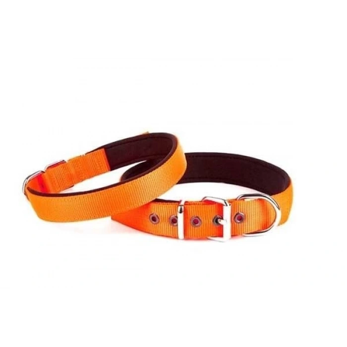 Doggie Comfort Dokuma Köpek Boyun Tasması Medium Turuncu 2.5x37-45 Cm