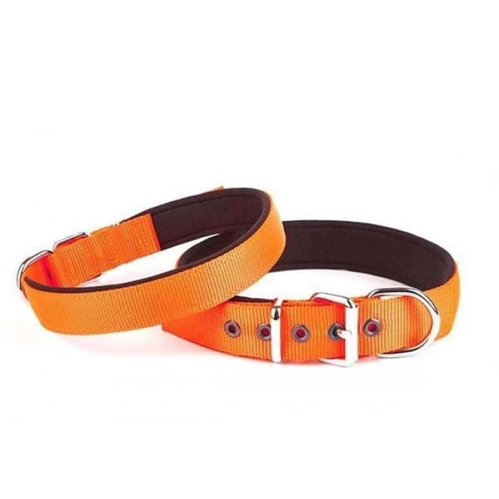 Doggie Comfort Dokuma Köpek Boyun Tasması Medium Turuncu 3x42-50 Cm