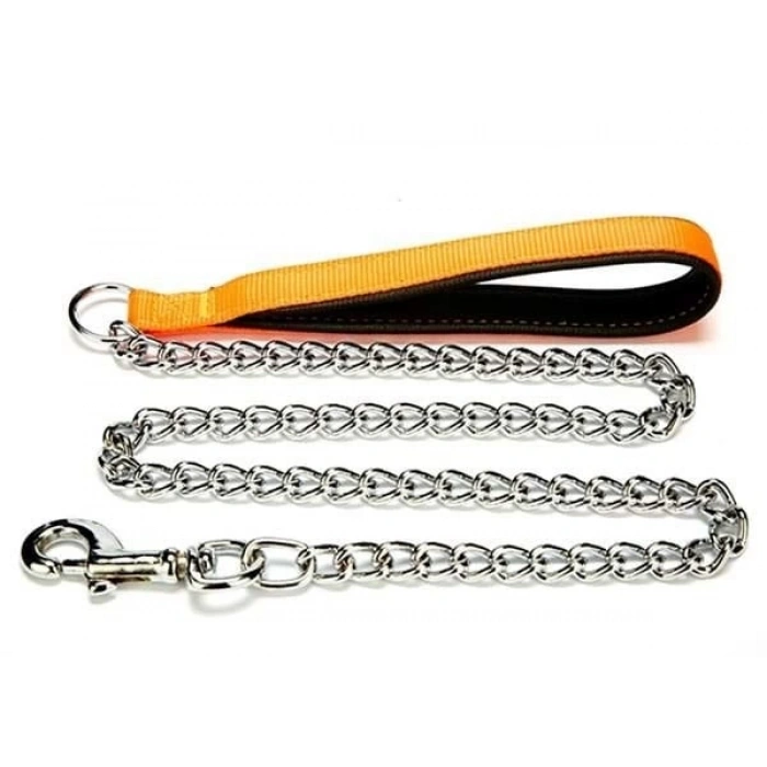 Doggie Comfort Dokuma Köpek Gezdirme Tasması Medium Turuncu 3.5x110 Cm