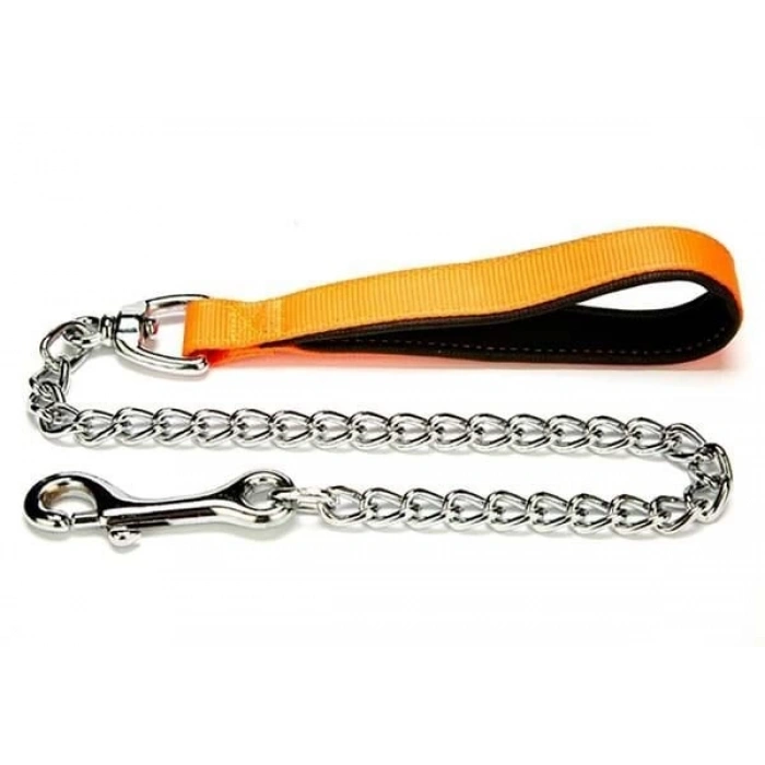 Doggie Comfort Dokuma Köpek Gezdirme Tasması Medium Turuncu 4.5x80 Cm