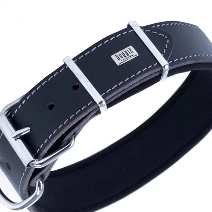 Doggie Dayanıklı Deri Köpek Boyun Tasması Small Siyah 4x47-55 Cm