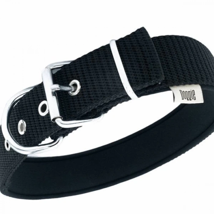 Doggie Elit Dokuma Köpek Boyun Tasması Large Siyah 4x57-65 Cm
