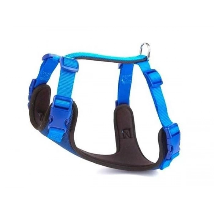 Doggie Havalı Dokuma Köpek Göğüs Tasması Medium Mavi 2x45-55 Cm