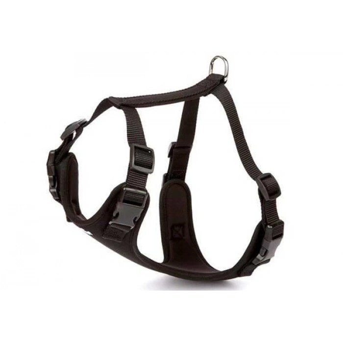 Doggie Havalı Dokuma Köpek Göğüs Tasması Medium Siyah 2x45-55 Cm