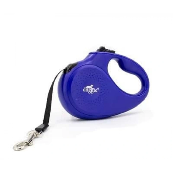 Doggie Master Otomatik Köpek Uzatma Tasması Medium Royal Mavi 25 Kg 5 Mt