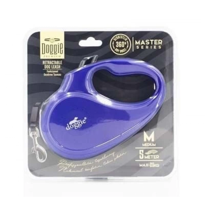 Doggie Master Otomatik Köpek Uzatma Tasması Medium Royal Mavi 25 Kg 5 Mt