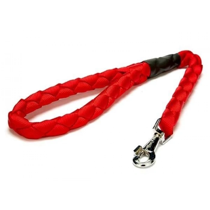 Doggie Örgülü Dokuma Köpek Gezdirme Tasması Medium Kırmızı 2.5x100 Cm