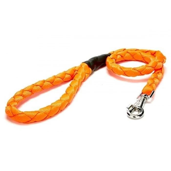 Doggie Örgülü Dokuma Köpek Gezdirme Tasması Medium Turuncu 2x100 Cm