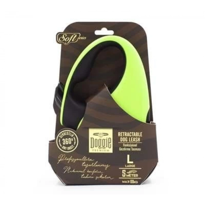 Doggie Soft Otomatik Köpek Uzatma Tasması Large Yeşil 50 Kg 5 Mt
