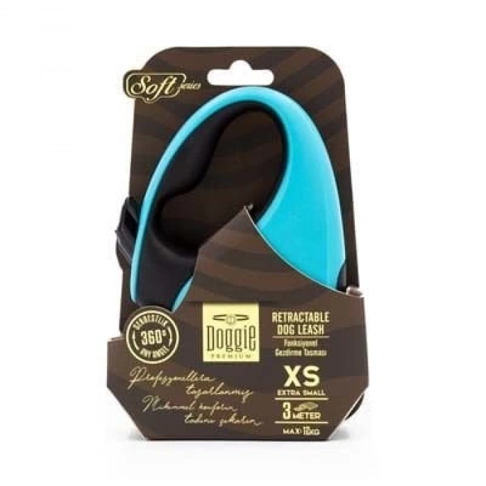 Doggie Soft Otomatik Köpek Uzatma Tasması Xsmall Açık Mavi 12 Kg 3 Mt