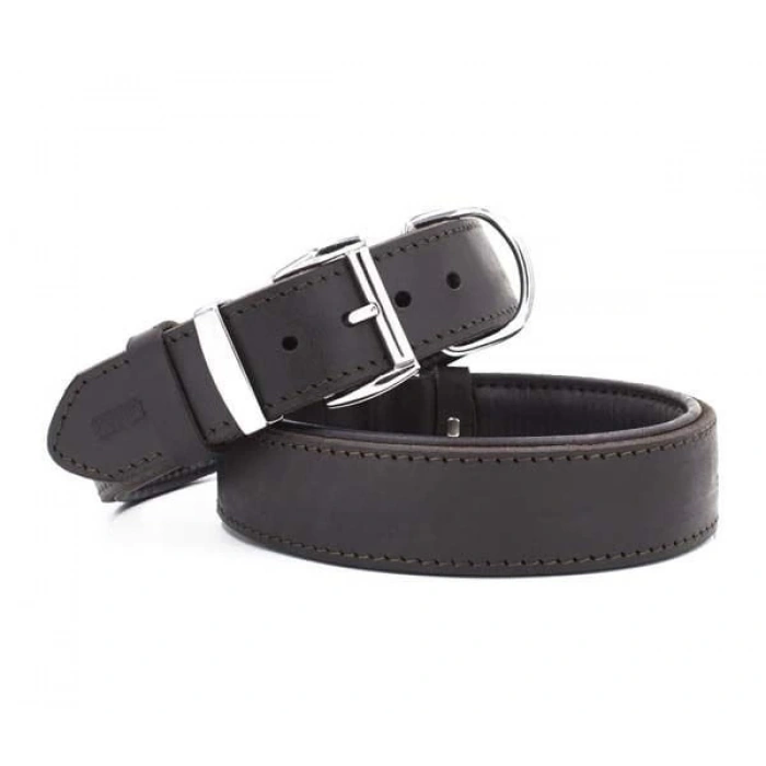 Doggie Yağlı Deri Köpek Boyun Tasması Large Kahverengi 4x57-65 Cm