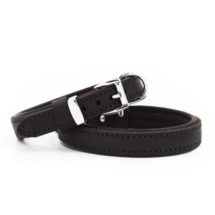 Doggie Yağlı Deri Köpek Boyun Tasması Small Kahverengi 2x30-35 Cm