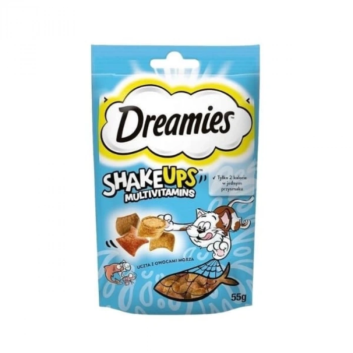 Dreamies ShakeUps Multivitamins Ton Balığı Somon ve Karidesli Kedi Ödül Maması 55 Gr