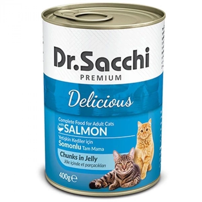 Dr.Sacchi Somonlu Yetişkin Kedi Konservesi 400 Gr