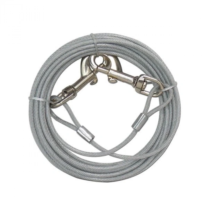 Eastland Köpek Çelik Bahçe Bağlama Halatı Gri 3 Mm 9 Mt