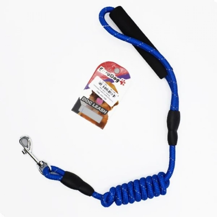 Euro Dog Köpek Uzatma Tasması Reflektörlü Mavi 8 Mm 120 Cm