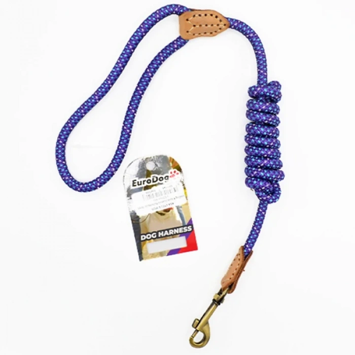 Euro Dog Köpek Uzatma Tasması Reflektörlü Mor 8 Mm 120 Cm
