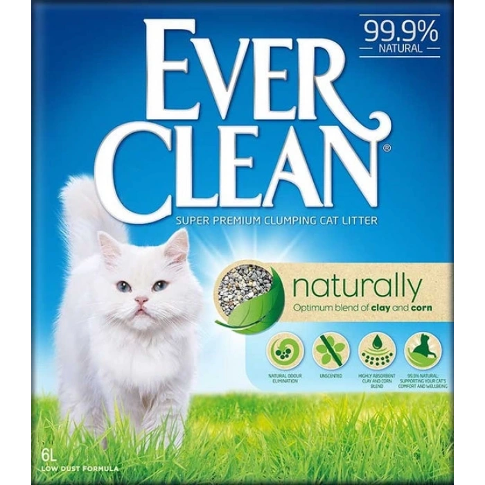 Ever Clean Naturally Parfümsüz Topaklanan Doğal Kedi Kumu 6 Lt