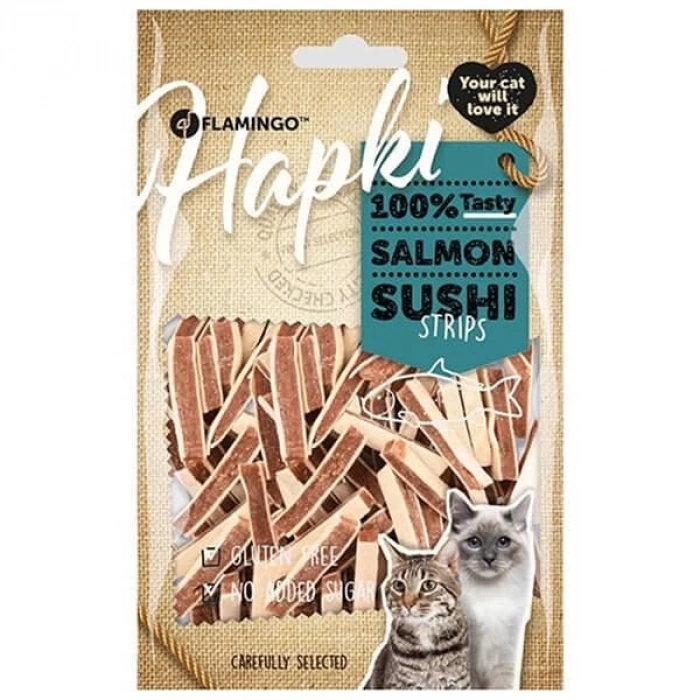 Flamingo Hapki Glutensiz Somon ve Alabalıklı Şerit Kedi Ödül Maması 85 Gr