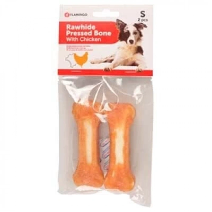 Flamingo Tavuk Kaplı Kemik Ödül Maması 2 Adet 10 Cm