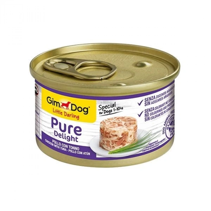 Gimcat Fileto Tavuk ve Tuna Balıklı Yetişkin Konserve Köpek Maması 85 Gr