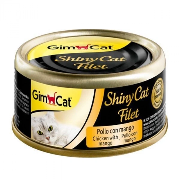 Gimcat Shinycat Kıyılmış Fileto Öğünlük Tavuklu ve Mangolu Konserve Kedi Maması 70 Gr