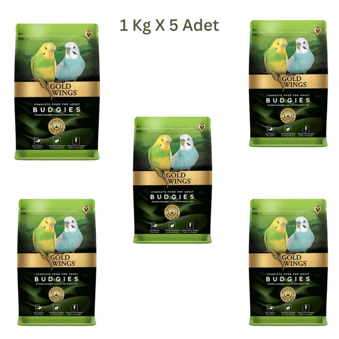 Gold Wings Premium Muhabbet Kuşu Yemi 1 Kg X 5 Adet