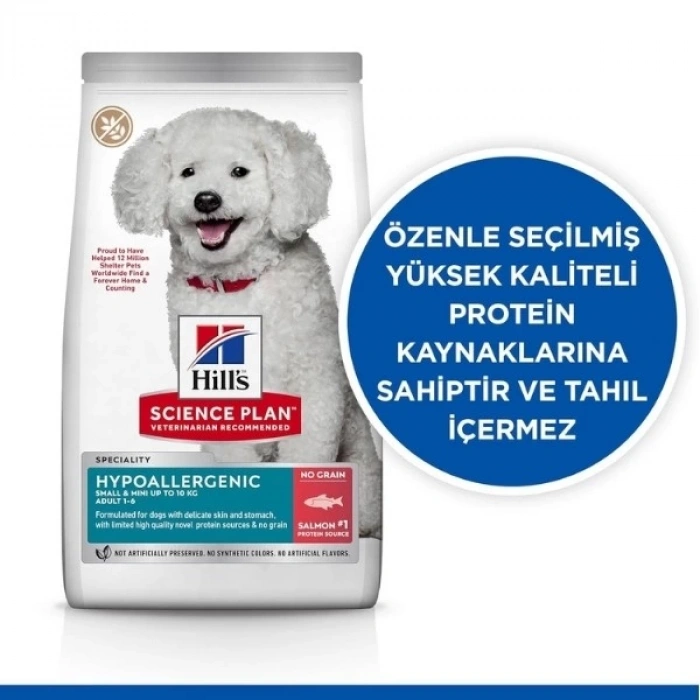 Hills Science Plan Hypoallergenic Somonlu Mini Irk Tahılsız Yetişkin Köpek Maması 6 Kg