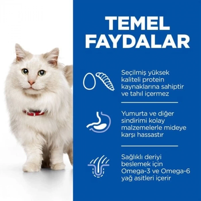 Hills Science Plan Hypoallergenic Yumurtalı ve Böcekli Tahılsız Yetişkin Kedi Maması 7 Kg