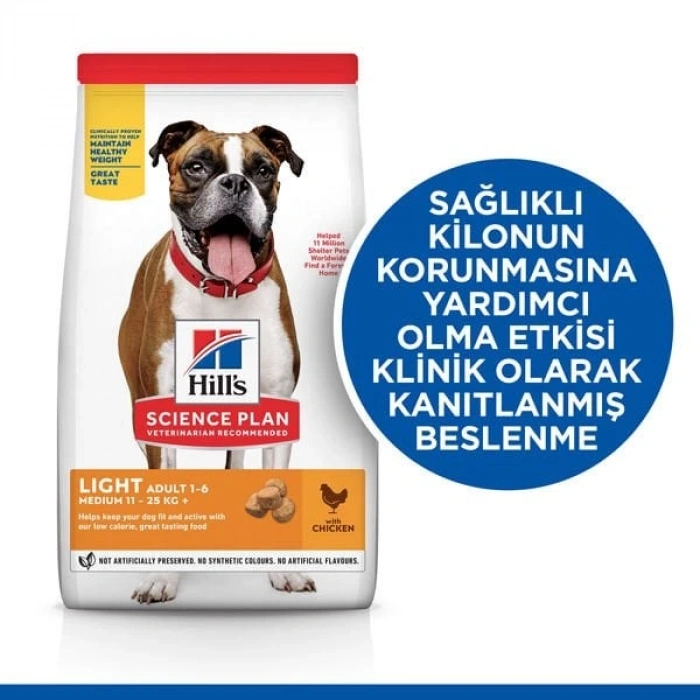 Hills Light Orta Irk Tavuklu Diyet Köpek Maması 14 Kg
