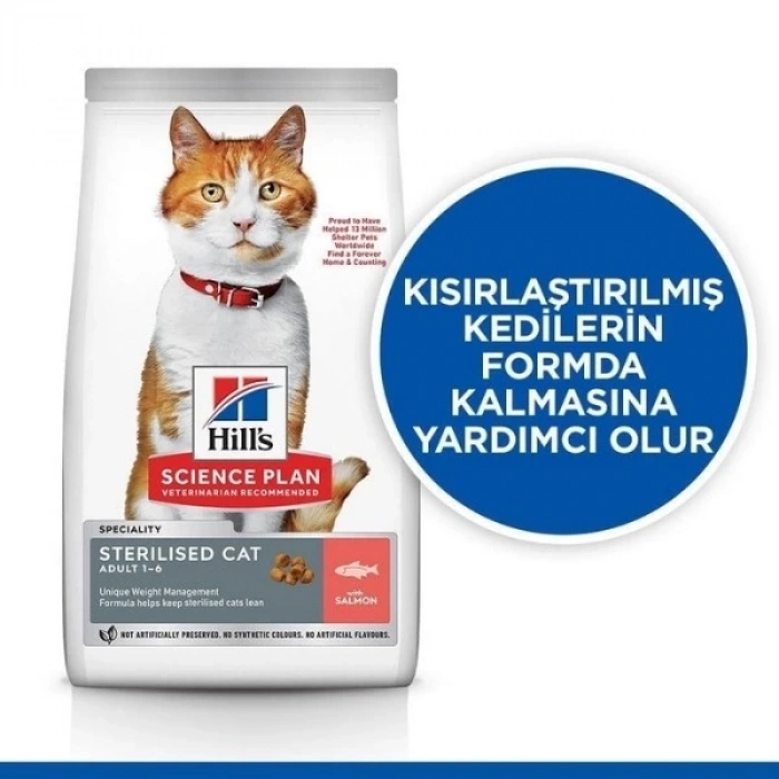 Hills Somonlu Kısırlaştırılmış Yetişkin Kedi Maması 3 Kg