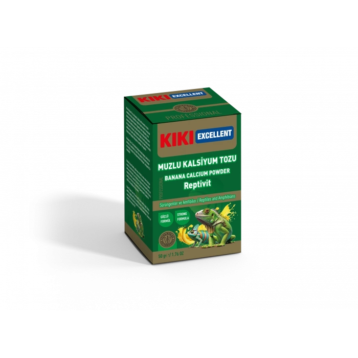 Kiki Excellent Muzlu Kalsiyum Reptivit Sürüngenler ve Amfibiler için Toz Mineral 100 Gr