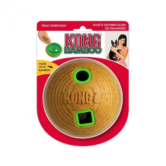 Kong Bamboo Feeder Top Köpekler için Ödül Maması Dağıtma Oyuncağı Medium