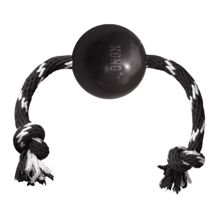 Kong Extreme Top İp Sallantılı Sesli Sert Plastik Köpek Oyuncağı Large Siyah
