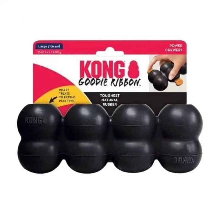 Kong Goodie Ribbon Çoklu Top Şeklinde Köpek Oyuncağı Medium Siyah